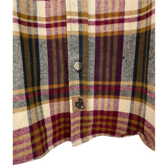 Legendary Whitetails Brown Red Flannel Plaid Long Sleeve Shirt Mens Size Large - Picture 5 of 9